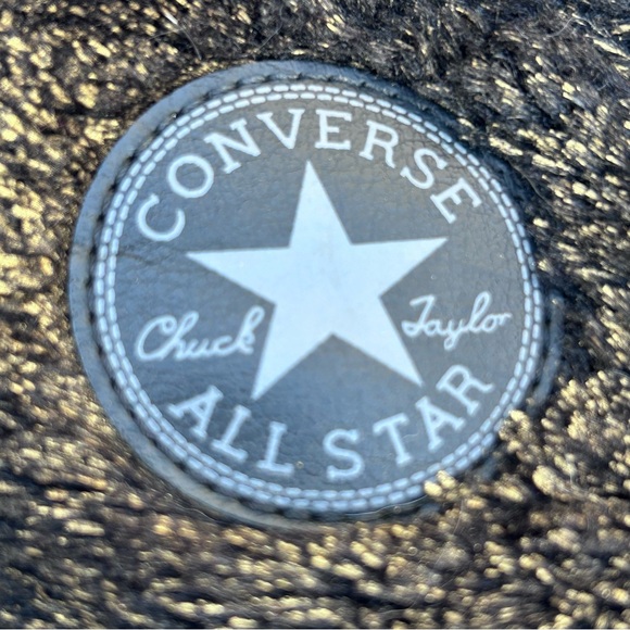 Converse Chuck Taylor All Stars EUC Women’s Size 7  Sparkle Fur High Top Sneaker - Picture 3 of 9